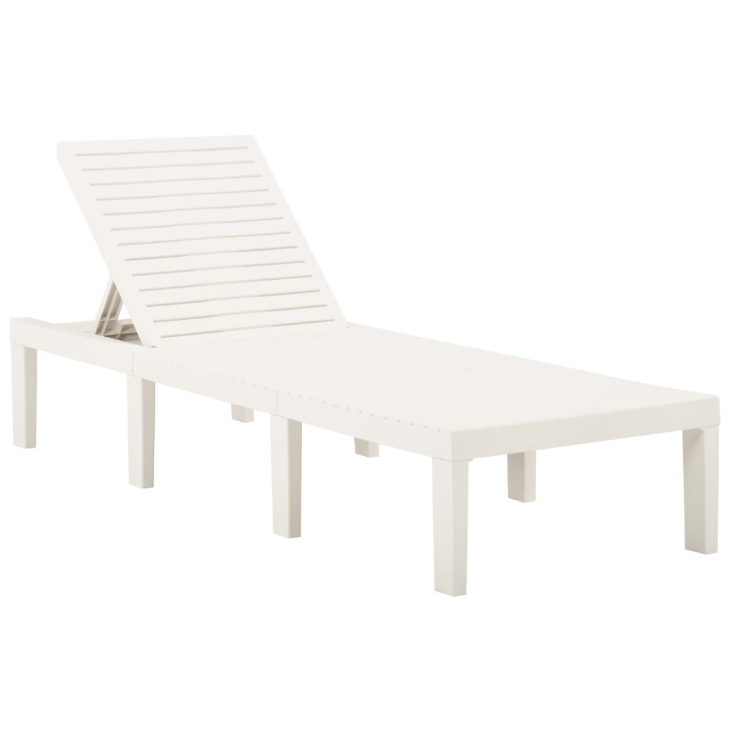 Lettino Prendisole con Cuscino Plastica Bianco 315828