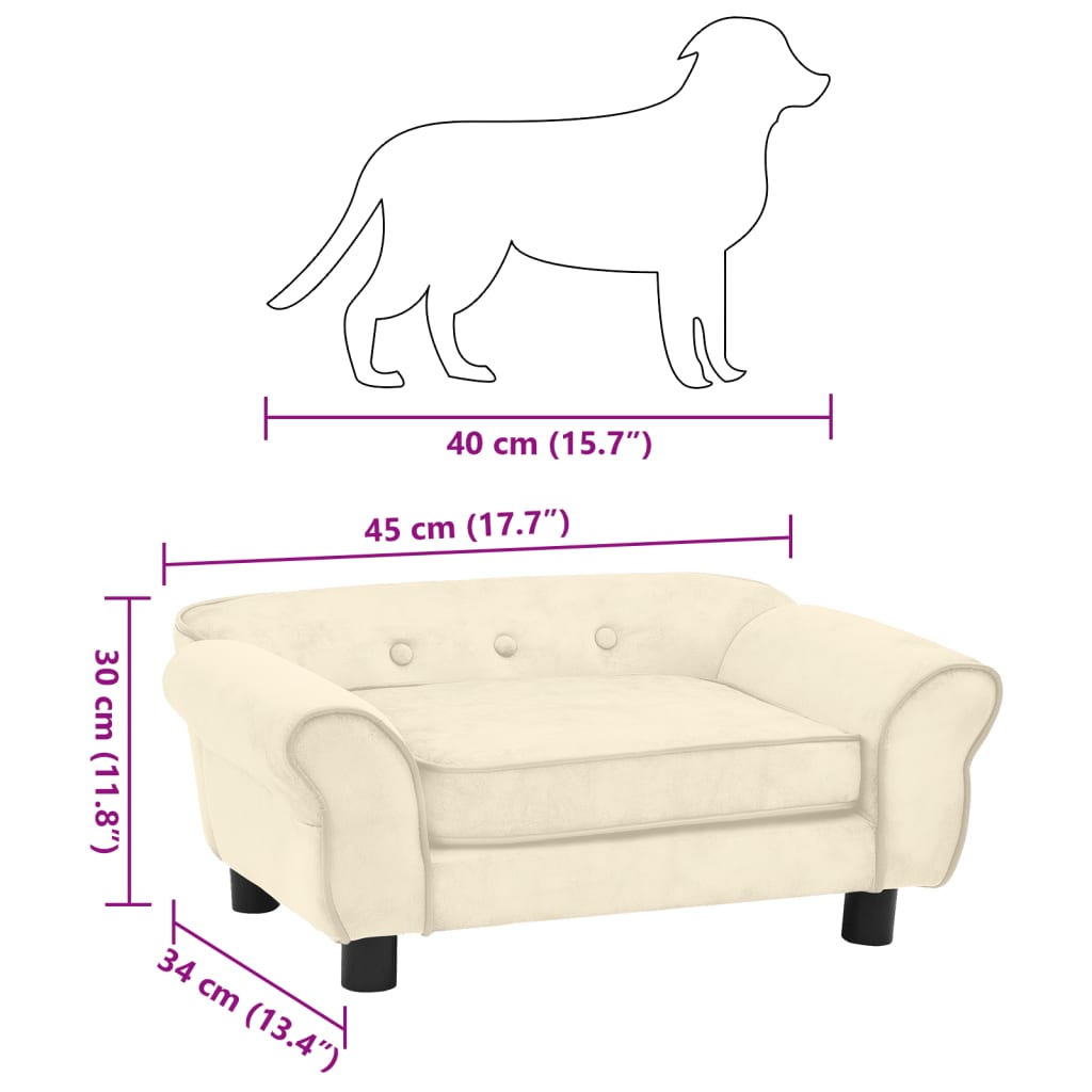 Divano per Cani Crema 72x45x30 cm in Peluche cod mxl 53420