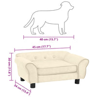 Divano per Cani Crema 72x45x30 cm in Peluche 171042