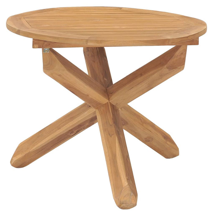 Tavolo da Pranzo da Giardino Ø90x75cm in Legno Massello di Teak 316168