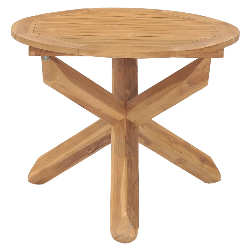 Tavolo da Pranzo da Giardino Ø90x75cm in Legno Massello di Teak 316168