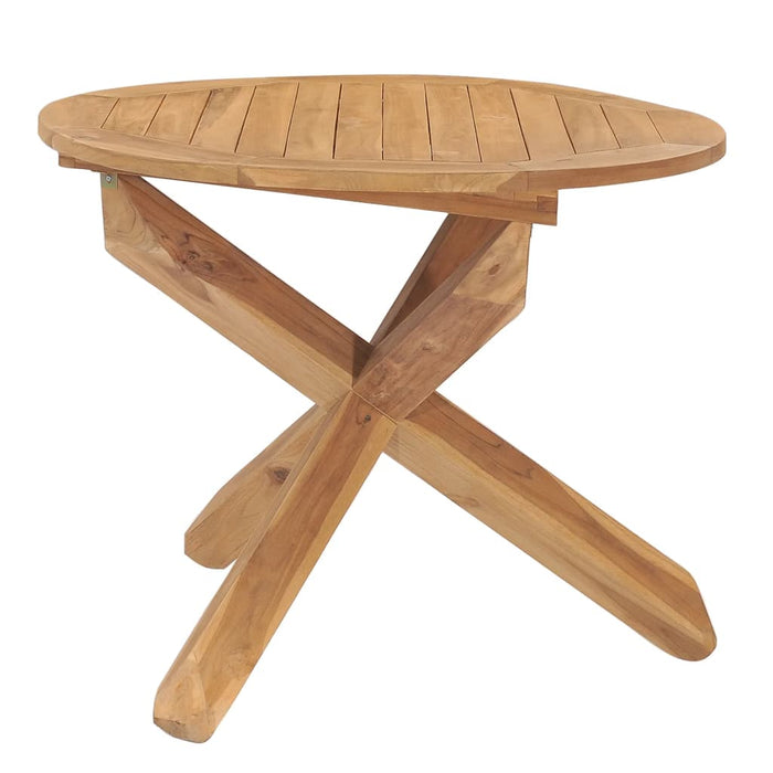 Tavolo da Pranzo da Giardino Ø90x75cm in Legno Massello di Teak 316168