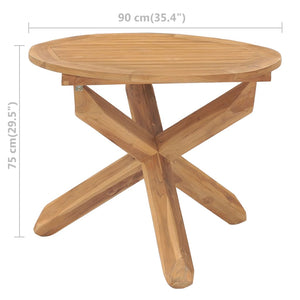 Tavolo da Pranzo da Giardino Ø90x75cm in Legno Massello di Teak 316168