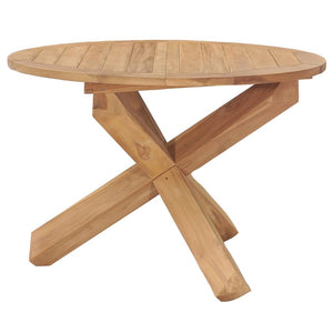 Tavolo da Pranzo da Giardino Ø110x75 cm Legno Massello di Teak