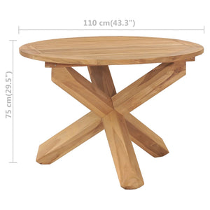 Tavolo da Pranzo da Giardino Ø110x75 cm Legno Massello di Teak