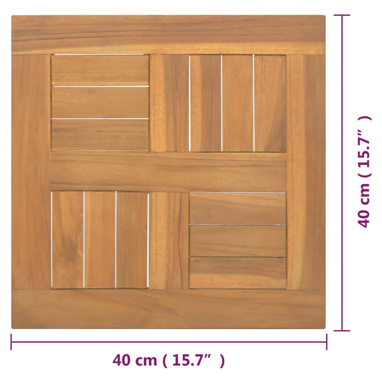 Piano Tavolo Quadrato 40x40x2,5 cm in Legno Massello di Teak cod mxl 64353