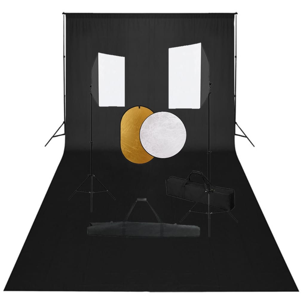 Kit per Studio Fotografico con Set Luci, Fondale e Riflettore 3067058