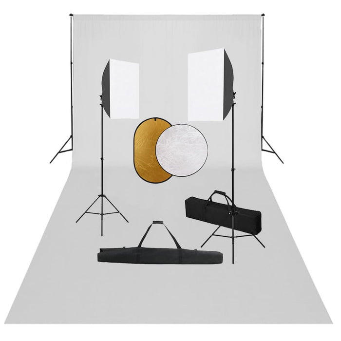 Kit per Studio Fotografico con Set Luci, Fondale e Riflettore 3067059