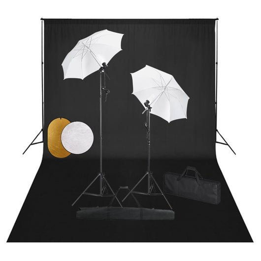 Kit Studio Fotografico con Luci Ombrelli Fondale e Riflettore cod mxl 77185