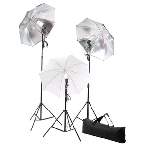 Kit Studio Fotografico con Luci Ombrelli Fondale e Riflettore 3067096