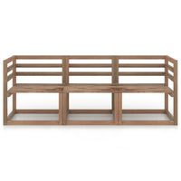 Set Divano Pallet da Giardino 3pz Legno Pino Impregnato Marrone 3067597