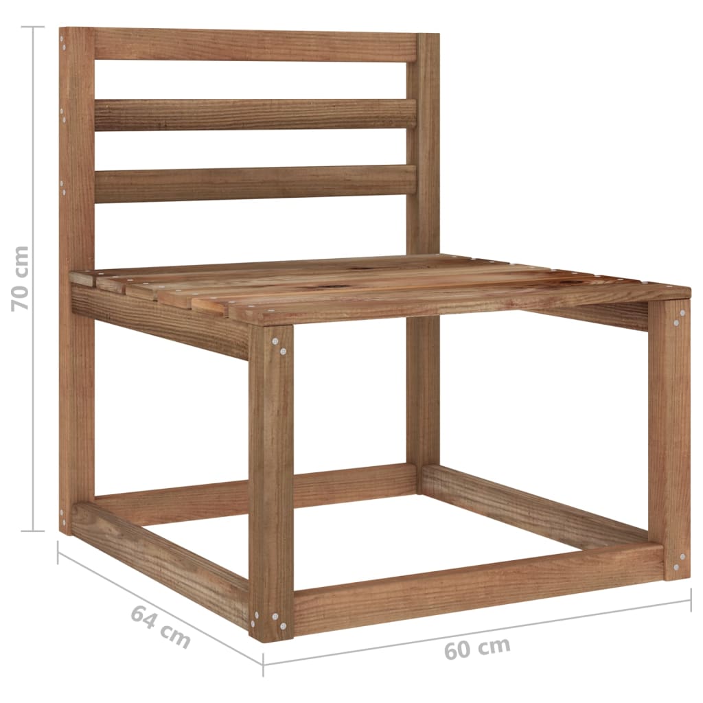 Set Divano Pallet da Giardino 3pz Legno Pino Impregnato Marrone 3067597