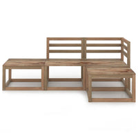 Set Divani da Giardino 4 pz in Legno di Pino Impregnato Marrone cod mxl 44779