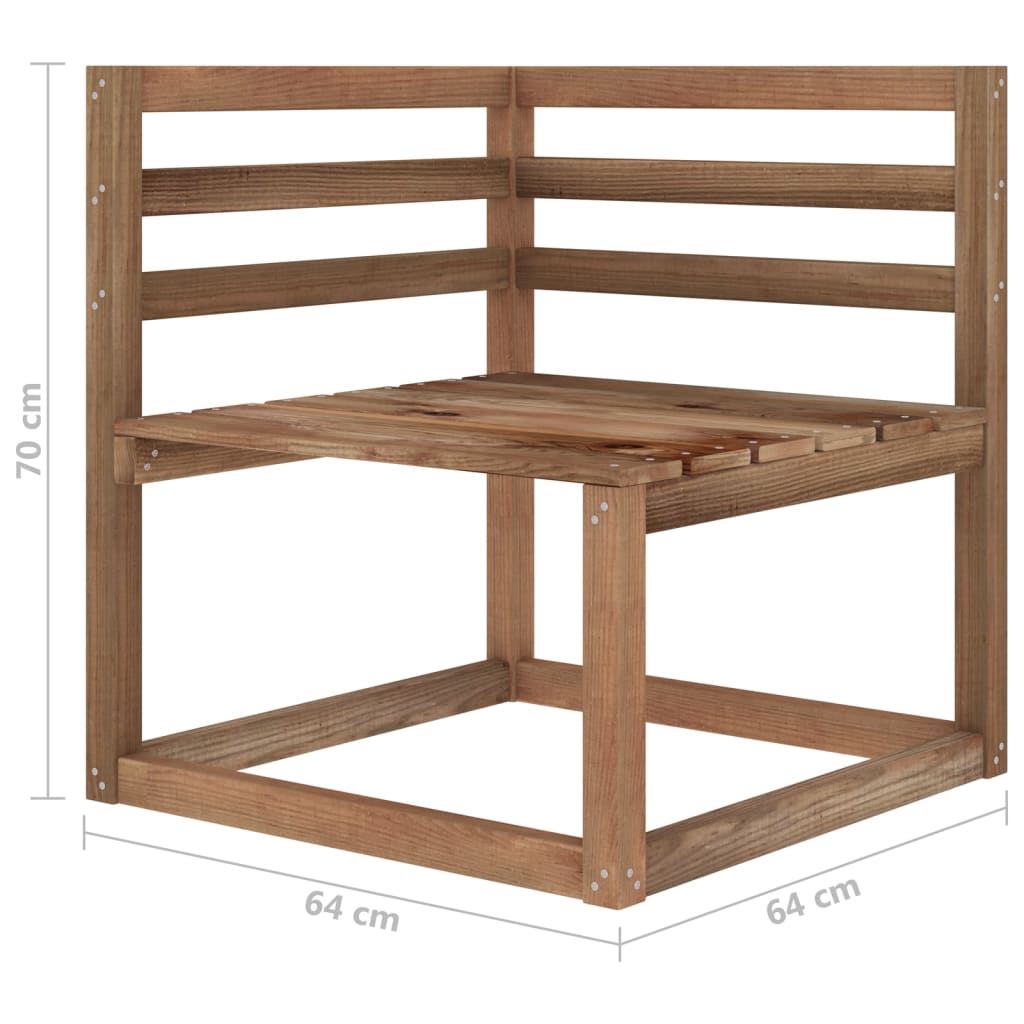 Set Salotto Giardino 4 pz in Legno di Pino Impregnato Marrone 3067600