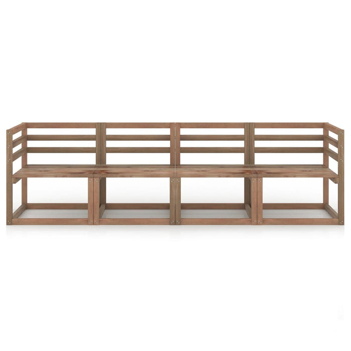 Set Divano Pallet da Giardino 4pz Legno Pino Impregnato Marrone 3067601