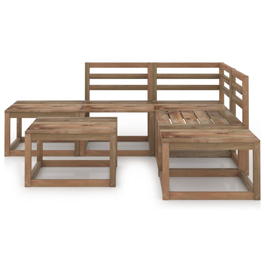 Set Salotto da Giardino 6pz in Legno di Pino Impregnato Marrone 3067605