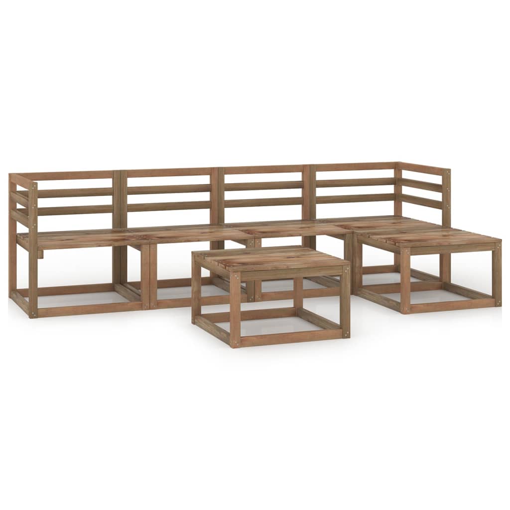 Set Salotto da Giardino 6pz in Legno di Pino Impregnato Marrone 3067606