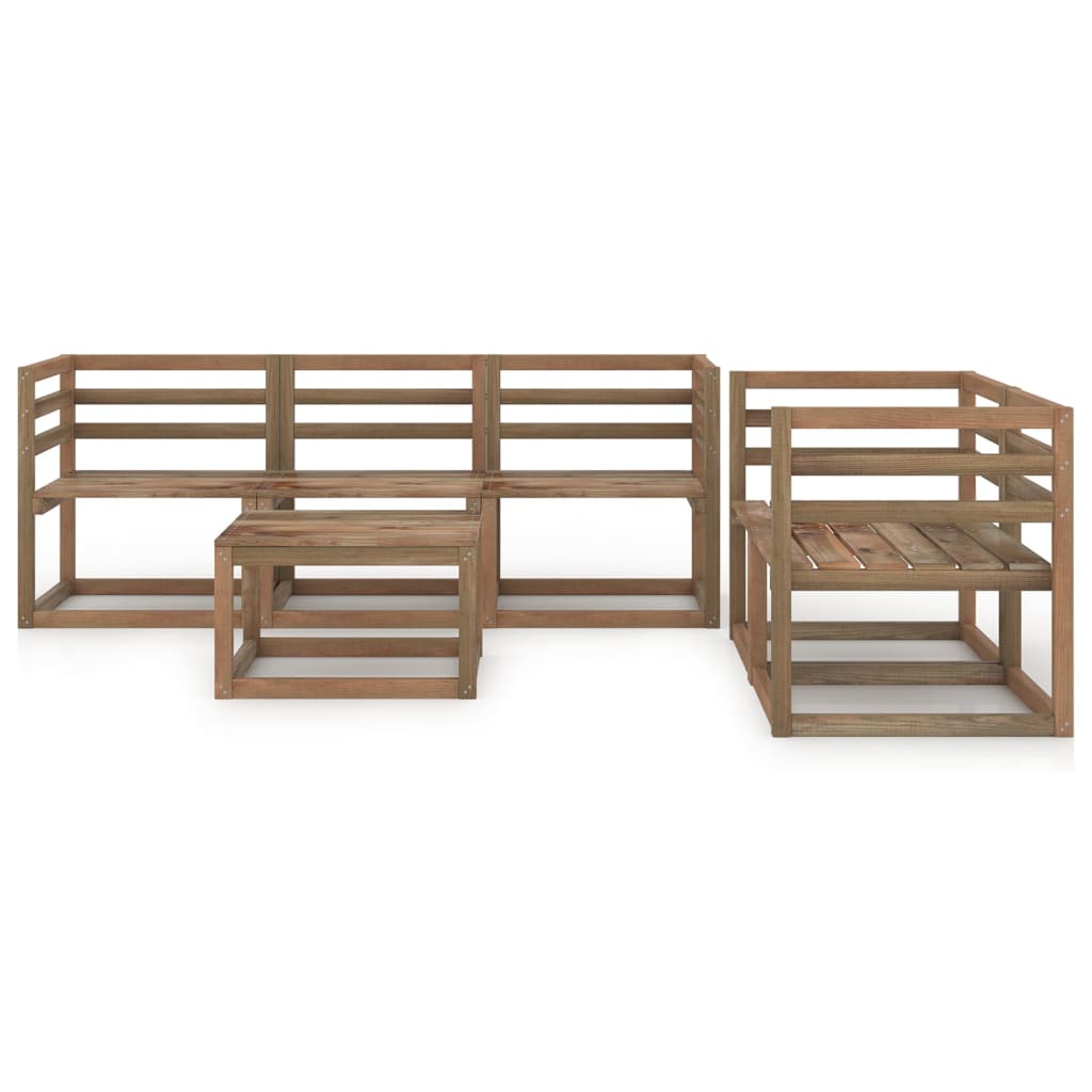 Set Salotto da Giardino 6pz in Legno di Pino Impregnato Marrone 3067607