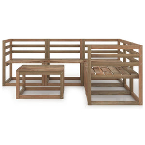 Set Salotto da Giardino 6pz in Legno di Pino Impregnato Marrone 3067608