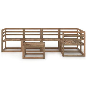 Set Divani Giardino 6 pz in Legno di Pino Impregnato Marrone cod mxl 44527