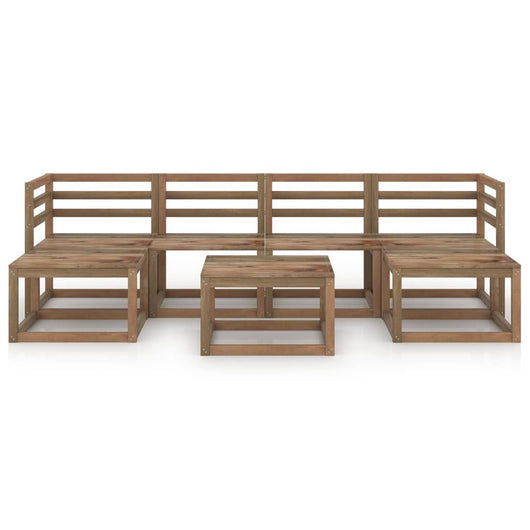 Set Salotto da Giardino 7pz in Legno di Pino Impregnato Marrone 3067612