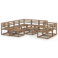 Set Salotto da Giardino 10 pz Legno di Pino Impregnato Marrone 3067620