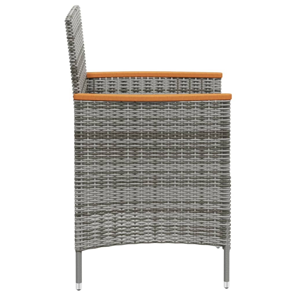 Set da Pranzo per Giardino 11 pz in Polyrattan Grigio cod mxl 71232