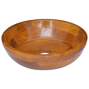 Lavabo in Legno Massello di Teak Φ40x10 cm cod mxl 54209