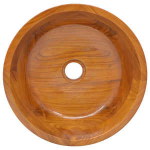 Lavabo in Legno Massello di Teak Φ40x10 cm cod mxl 54209