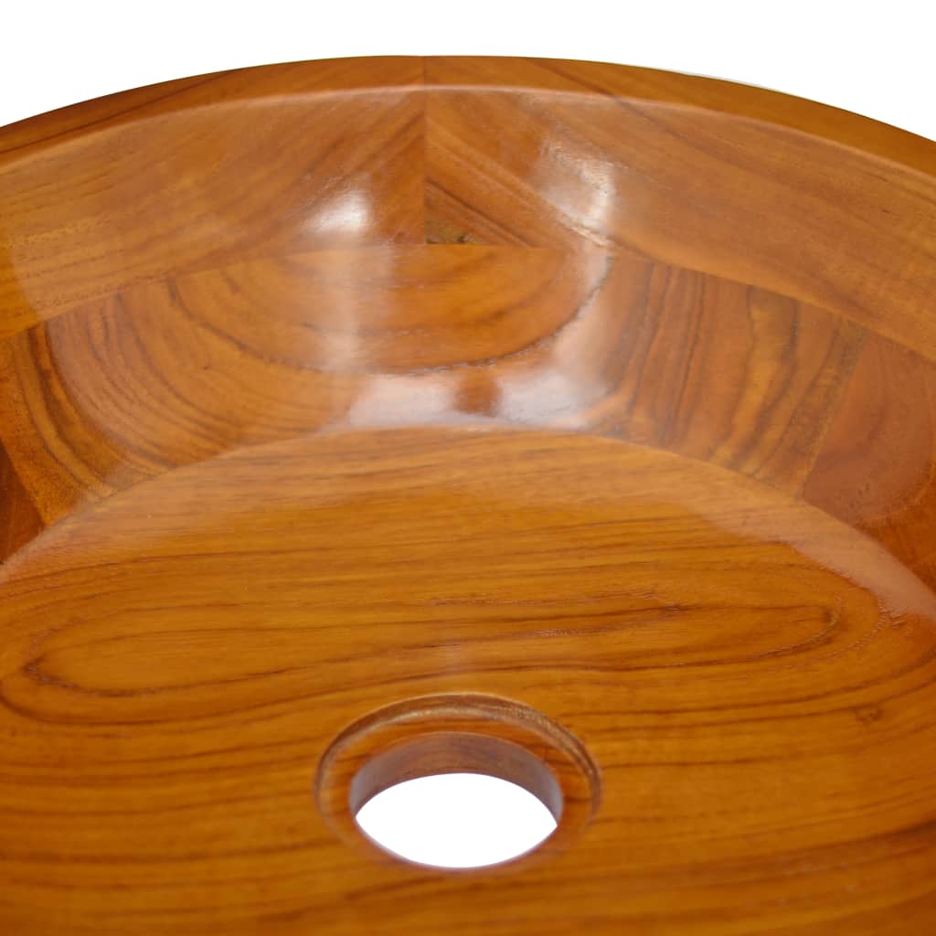 Lavabo in Legno Massello di Teak Φ40x10 cm cod mxl 54209