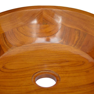 Lavabo in Legno Massello di Teak Φ40x10 cm cod mxl 54209