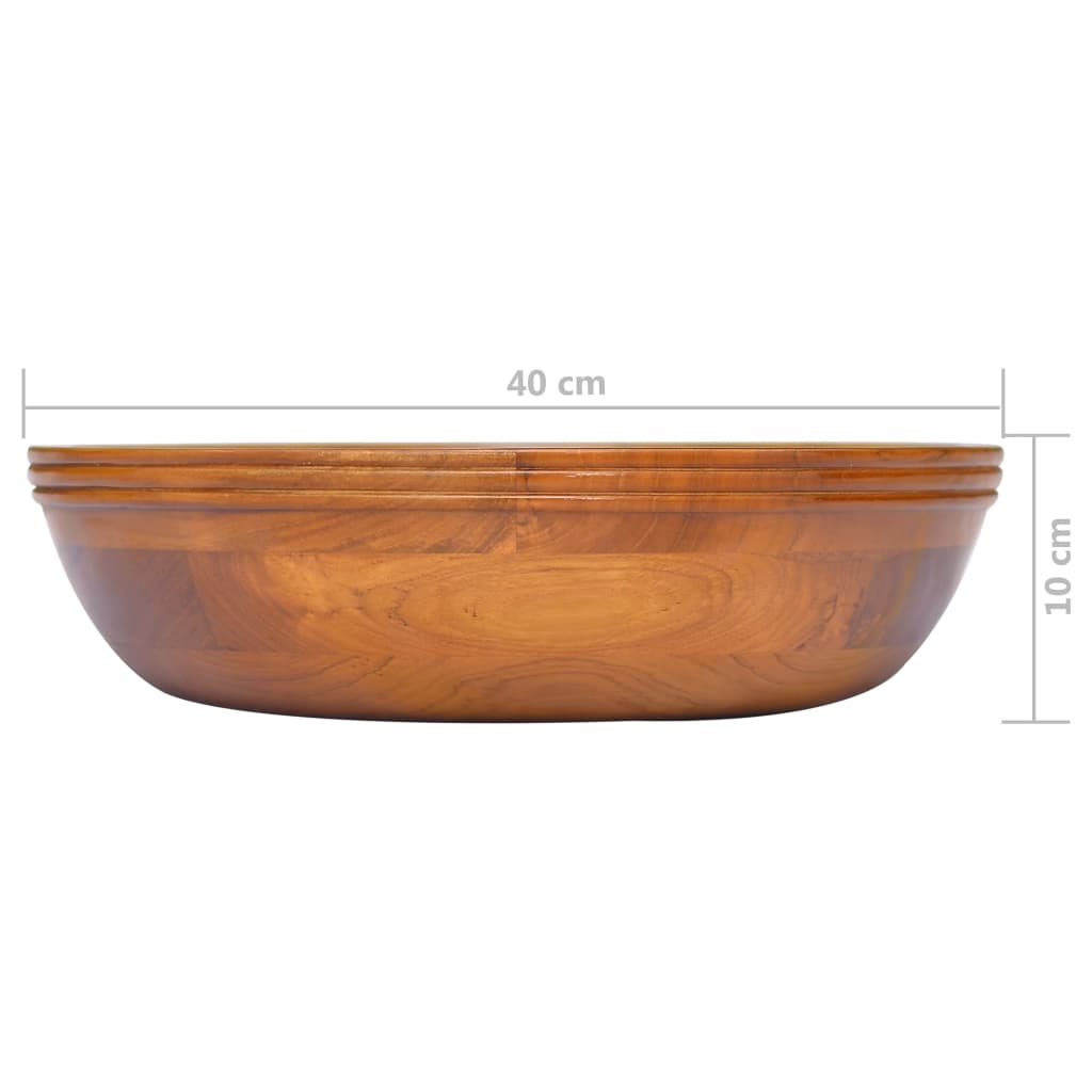 Lavabo in Legno Massello di Teak Φ40x10 cm cod mxl 54209