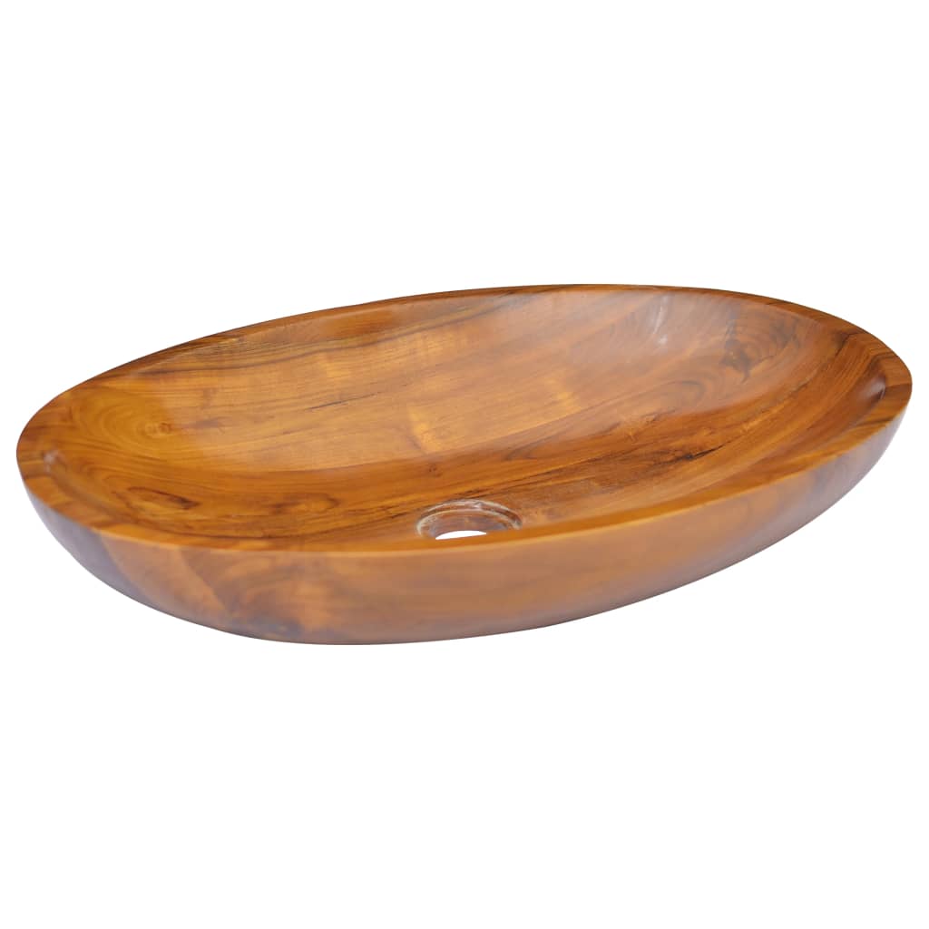 Lavabo in Legno Massello di Teak 60x40x10 cm 326162