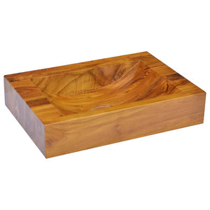 Lavabo in Legno Massello di Teak 50x35x10 cm 326163