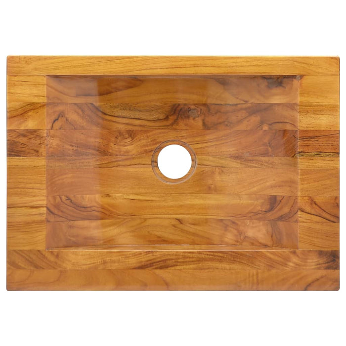 Lavabo in Legno Massello di Teak 50x35x10 cm 326163