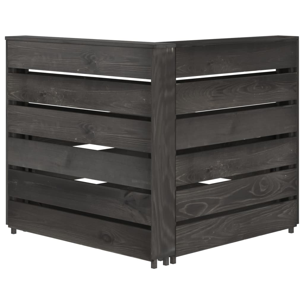 Divano Angolare da Giardino su Pallet in Pino Impregnato Grigio cod mxl 77881