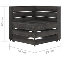 Divano Angolare da Giardino su Pallet in Pino Impregnato Grigio cod mxl 77881