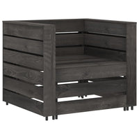 Set Divani da Giardino su Pallet 2 pz in Pino Impregnato Grigio 316199