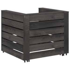 Set Divani da Giardino su Pallet 2 pz in Pino Impregnato Grigio 316199