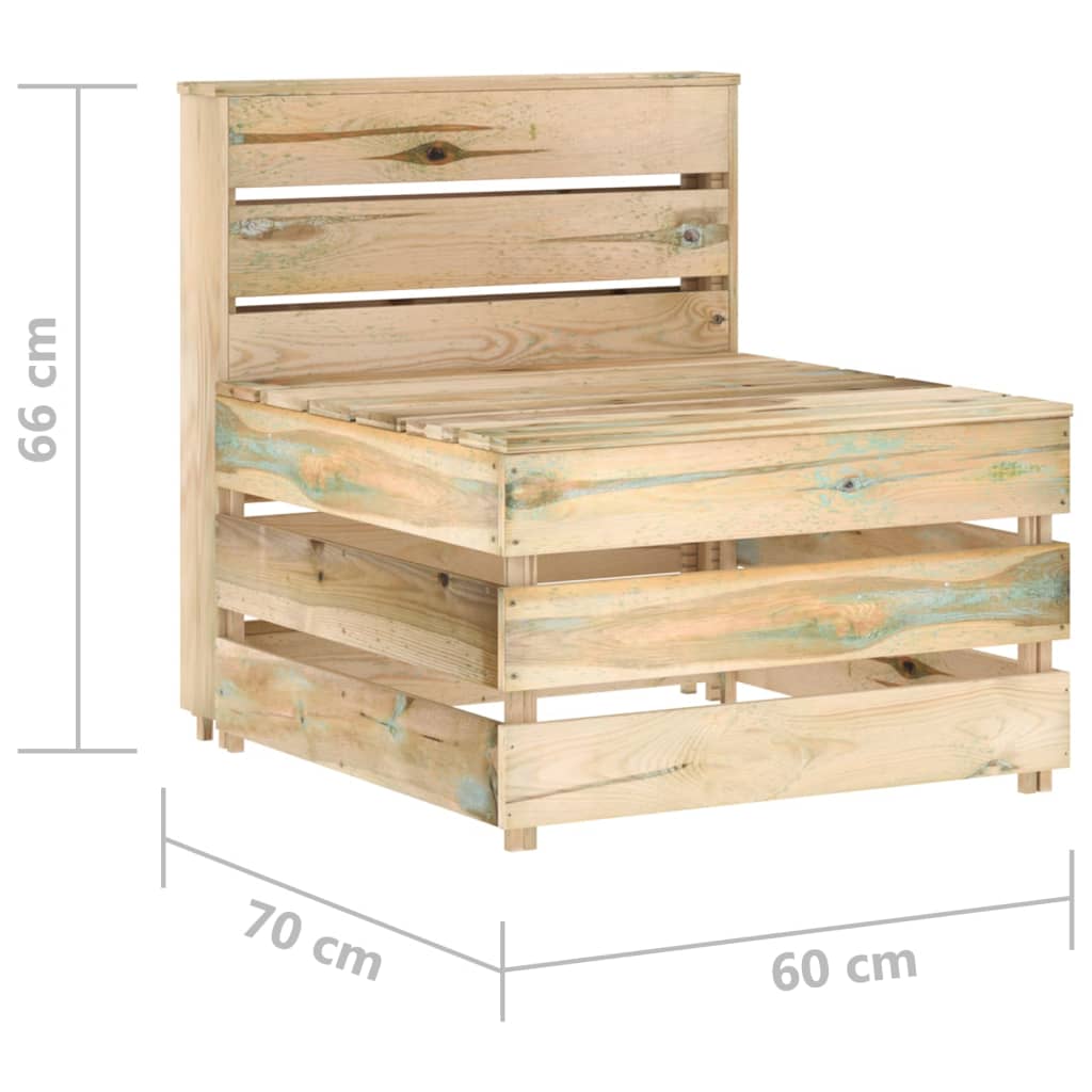 Divano Centrale da Giardino su Pallet Legno di Pino Impregnato cod mxl 76733