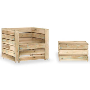 Set Divani da Giardino su Pallet 2 pz Legno di Pino Impregnato  cod mxl 66258