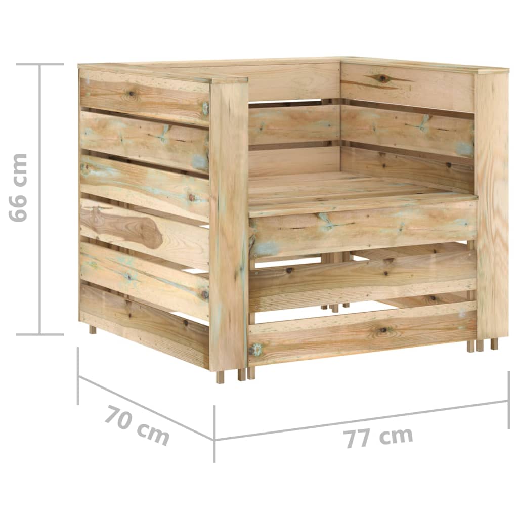 Set Divani da Giardino su Pallet 2 pz Legno di Pino Impregnato 316204