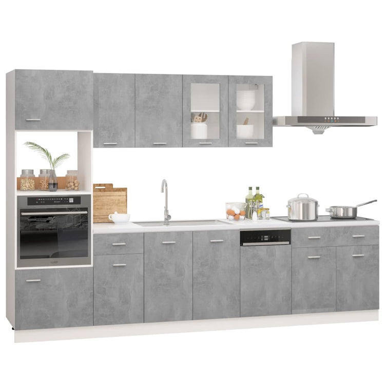 Set Armadi da Cucina 7 pz Grigio Cemento in Truciolato 3067627