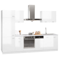 Set Armadi da Cucina 7 pz Bianco Lucido in Truciolato 3067636