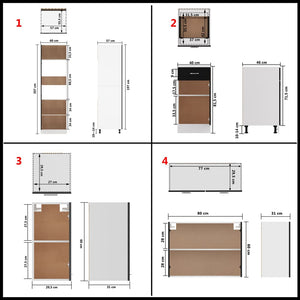 Set Armadi da Cucina 8 pz Nero in Truciolato 3067640