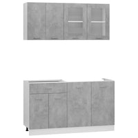 Set Armadi da Cucina 4 pz Grigio Cemento in Truciolato 3067659