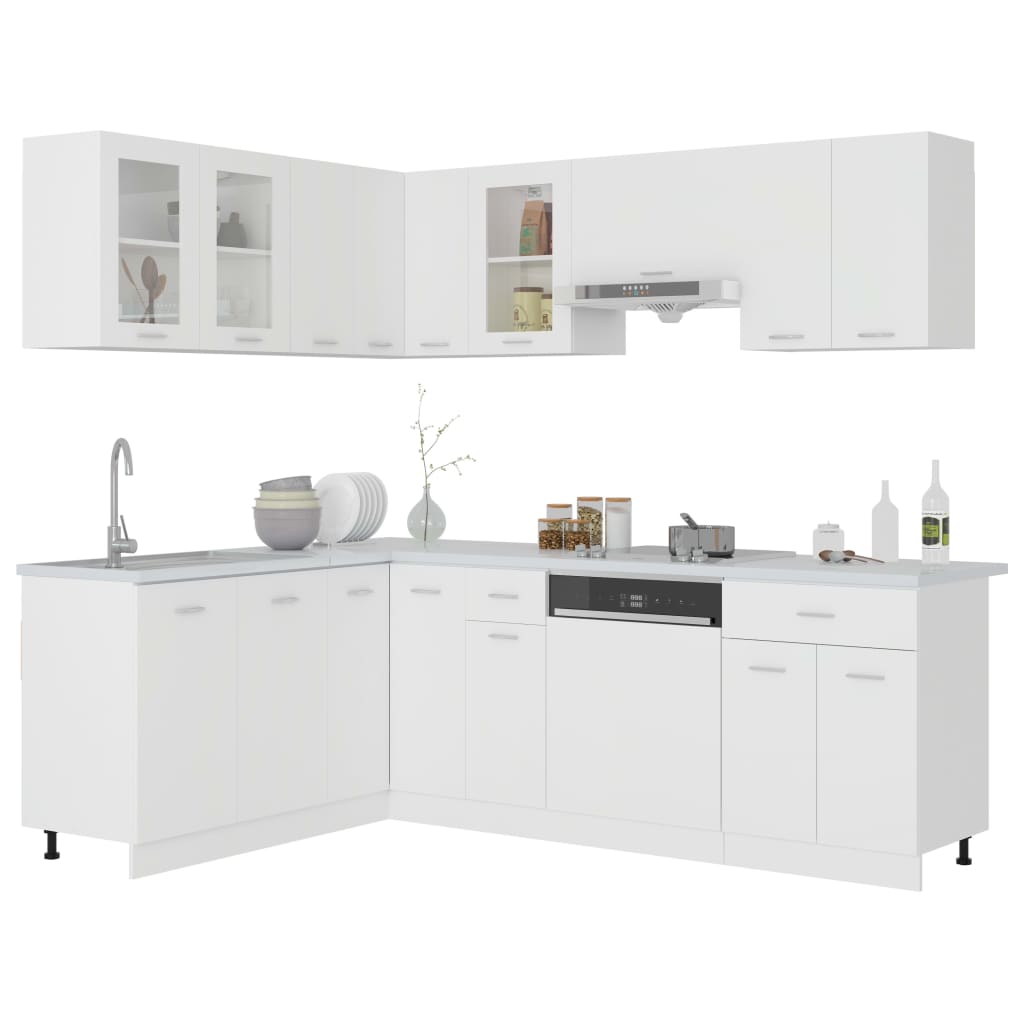 Set Armadi da Cucina 11 pz Bianco in Truciolato 3067663