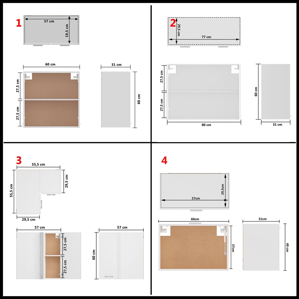 Set Armadi da Cucina 11 pz Bianco in Truciolato 3067664