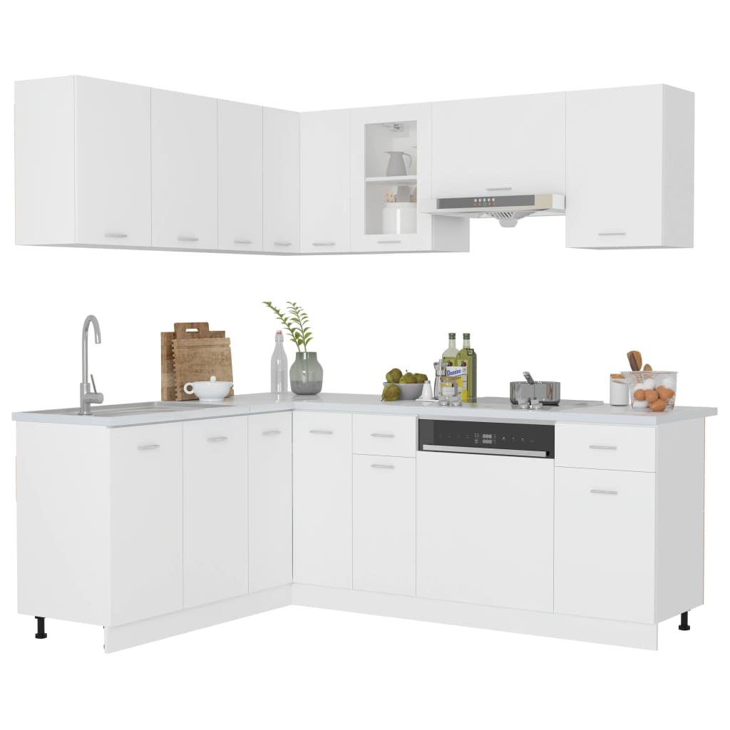 Set Armadi da Cucina 11 pz Bianco in Truciolato 3067665