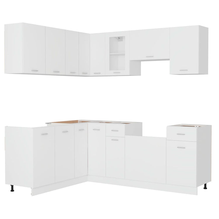 Set Armadi da Cucina 11 pz Bianco in Truciolato 3067665